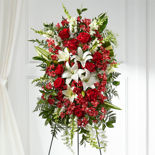 Everlasting Memory Standing Spray –  Red Rose Flowers, Salinas CA