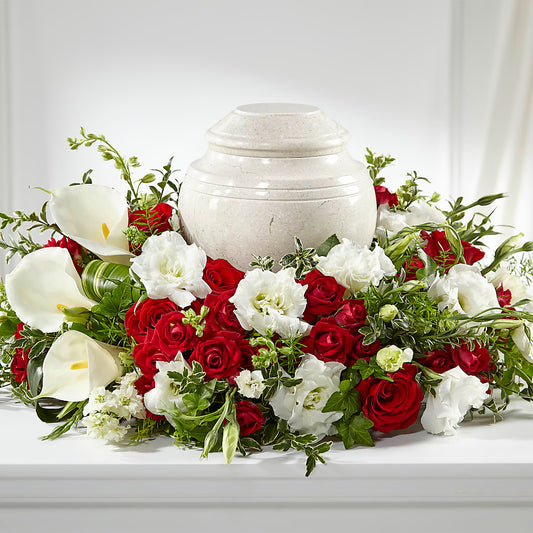 In My Memories Cremation Adornment –  Red Rose Flowers, Salinas CA