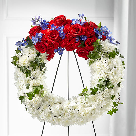 Patriotic Passion Wreath –  Red Rose Flowers, Salinas CA