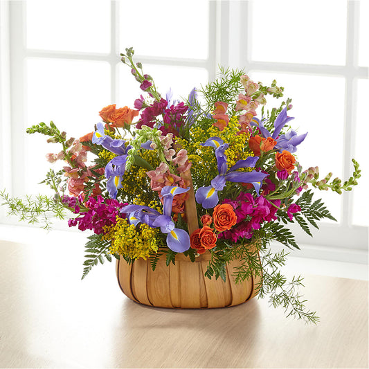 Garden of Life Basket –  Red Rose Flowers, Salinas CA