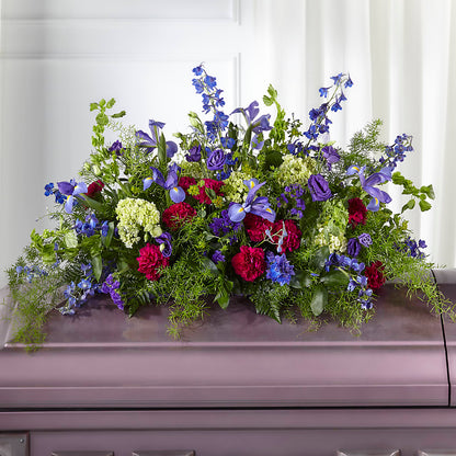 Always Treasured Casket Spray –  Red Rose Flowers, Salinas CA
