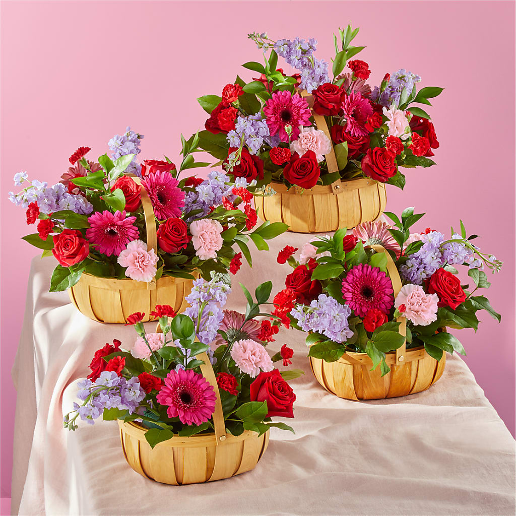 Pink Picnic Basket –  Red Rose Flowers, Salinas CA