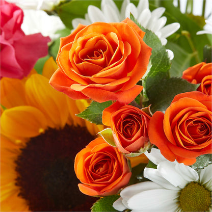 Sun-drenched Blooms Bouquet –  Red Rose Flowers, Salinas CA