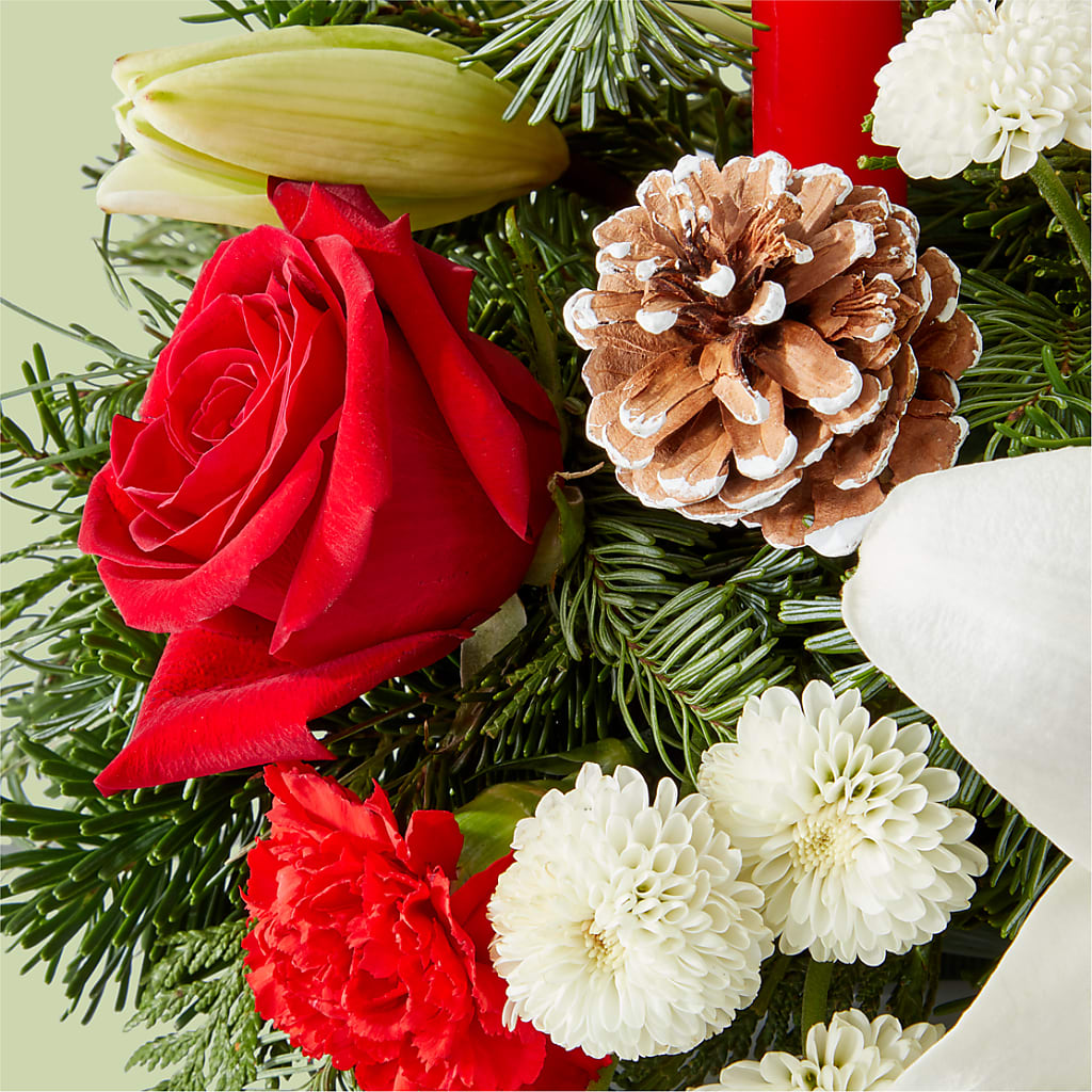 Seasonal Festivities Centerpiece –  Red Rose Flowers, Salinas CA