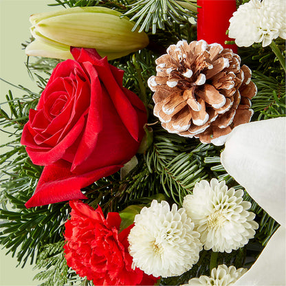 Seasonal Festivities Centerpiece –  Red Rose Flowers, Salinas CA