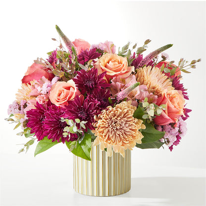 Berry Cobbler Bouquet with Ivory Vase –  Red Rose Flowers, Salinas CA
