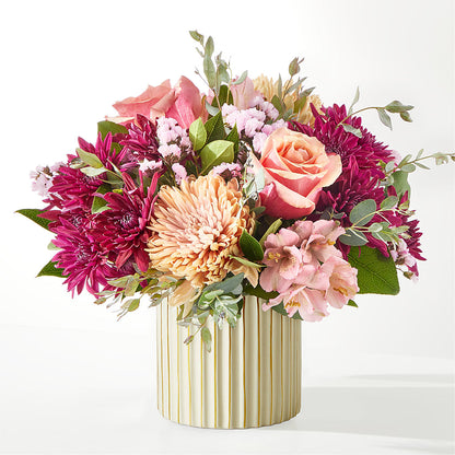 Berry Cobbler Bouquet with Ivory Vase –  Red Rose Flowers, Salinas CA