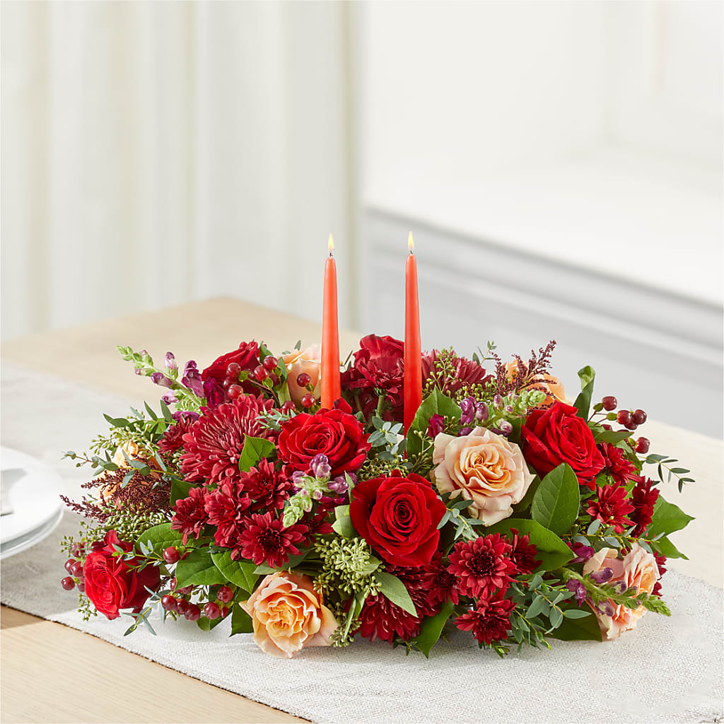 Most Thankful Centerpiece –  Red Rose Flowers, Salinas CA