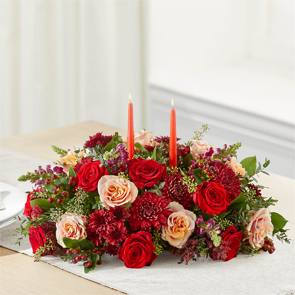 Most Thankful Centerpiece –  Red Rose Flowers, Salinas CA