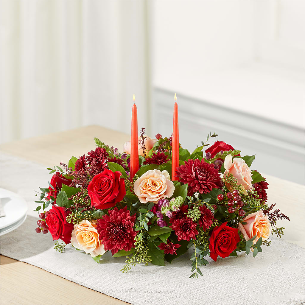 Most Thankful Centerpiece –  Red Rose Flowers, Salinas CA