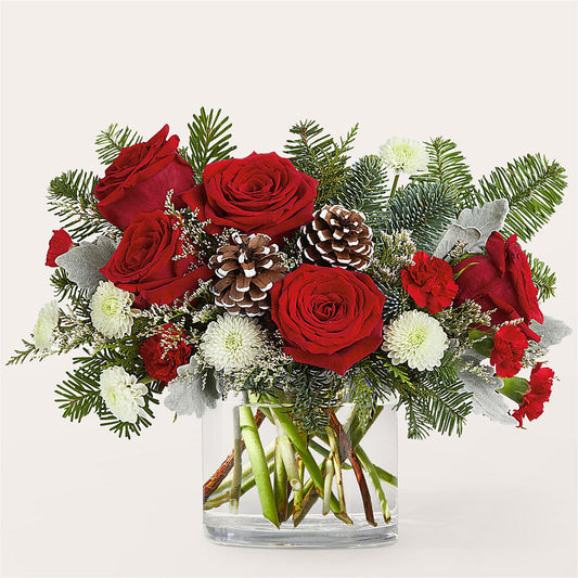 Yule Cheer Bouquet –  Red Rose Flowers, Salinas CA