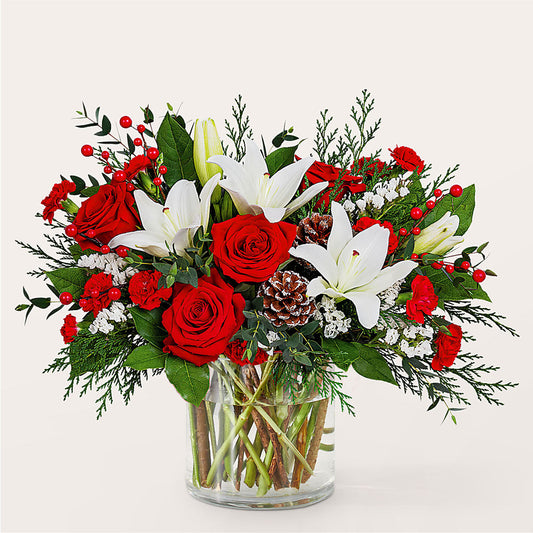 Best in Snow Bouquet –  Red Rose Flowers, Salinas CA
