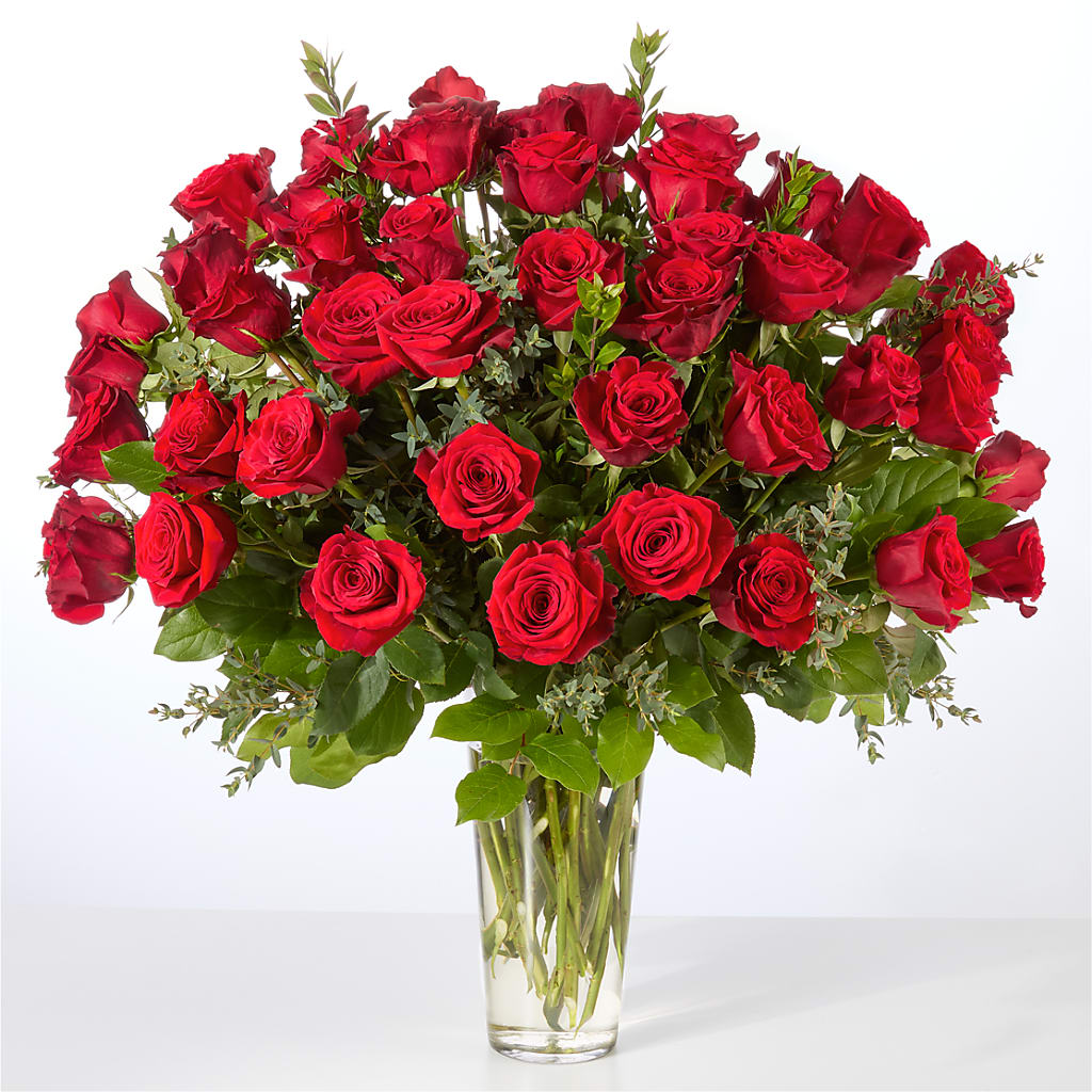 Forever Yours Fifty Stem Red Rose Bouquet –  Red Rose Flowers, Salinas CA
