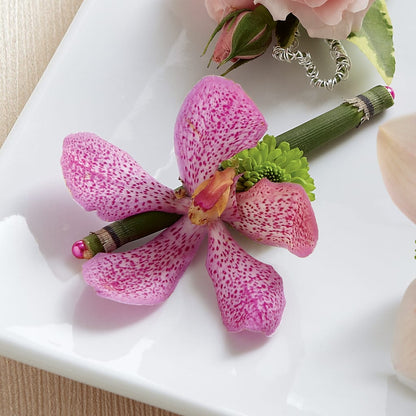 Pink Mokara Boutonniere –  Red Rose Flowers, Salinas CA
