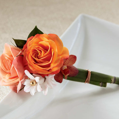 Sunset Dream Boutonniere –  Red Rose Flowers, Salinas CA