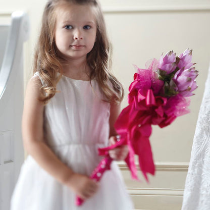 Sparkle Pink Flower Girl Bouquet –  Red Rose Flowers, Salinas CA
