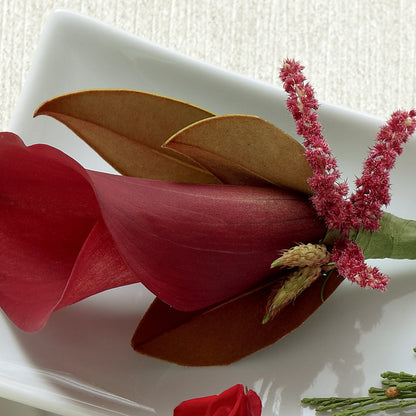 Red Calla Boutonniere –  Red Rose Flowers, Salinas CA