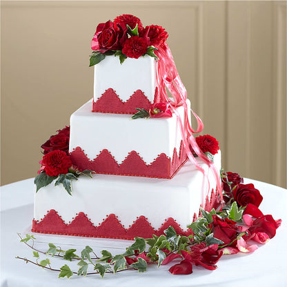 Forever Happiness Cake Decor –  Red Rose Flowers, Salinas CA
