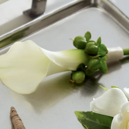 White Calla Boutonniere –  Red Rose Flowers, Salinas CA