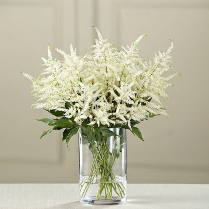 White Astilbe Bouquet –  Red Rose Flowers, Salinas CA